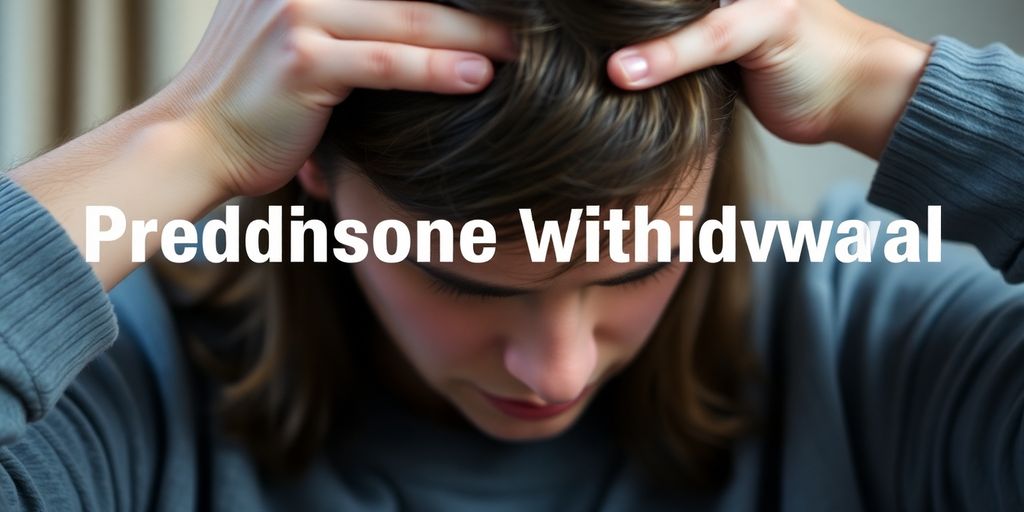 Person in distress during prednisone withdrawal.