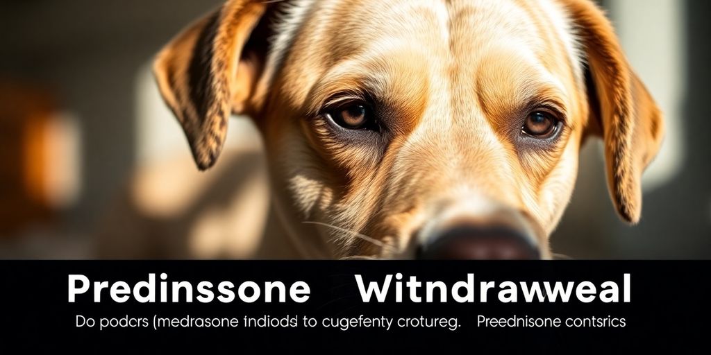 Distressed dog showing signs of prednisone withdrawal.